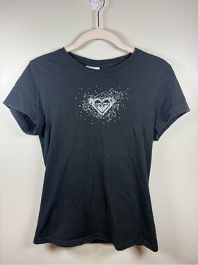 ROXY | Y2K Rhinestone Graphic Tee Size M